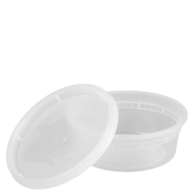 Pantry Value 8 oz. Plastic Deli Food Storage Containers with Airtight Lids [48 Sets]…