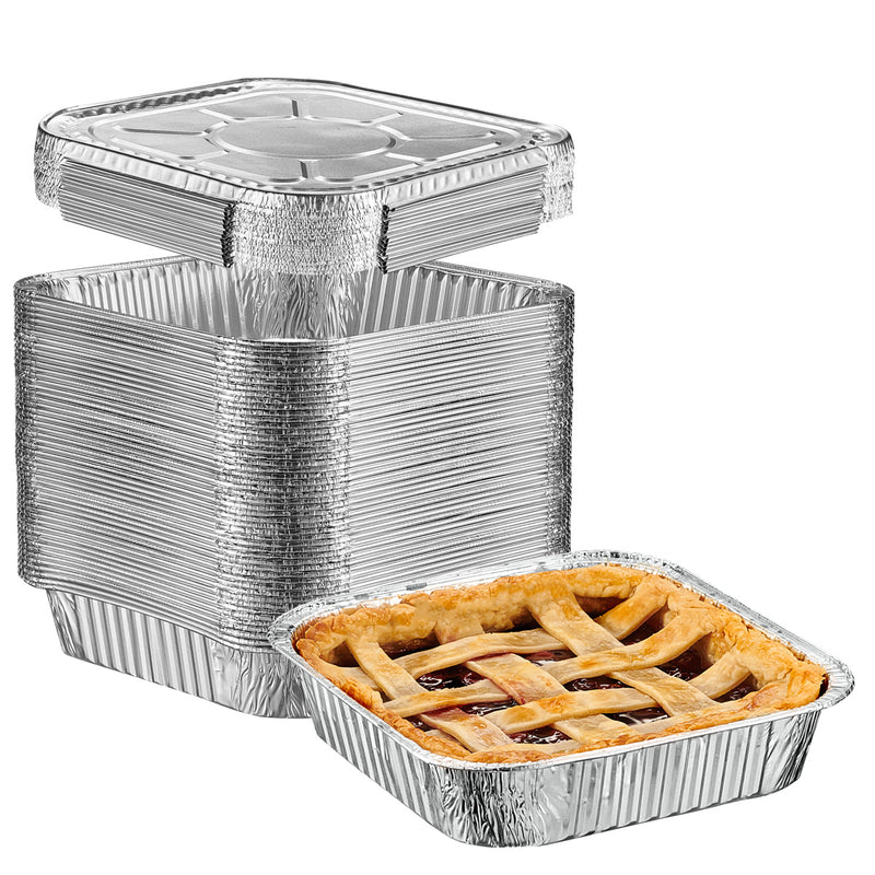 GUSTO  8x8 Square Foil Pans with Lids