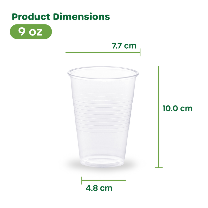 [Case of] 9 oz. Clear Disposable Plastic Drinking Cups
