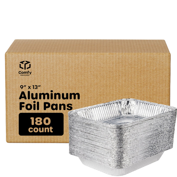 [Case of 180] 9 x 13 Aluminum Foil Pans Half Size Deep Steam Table Pans