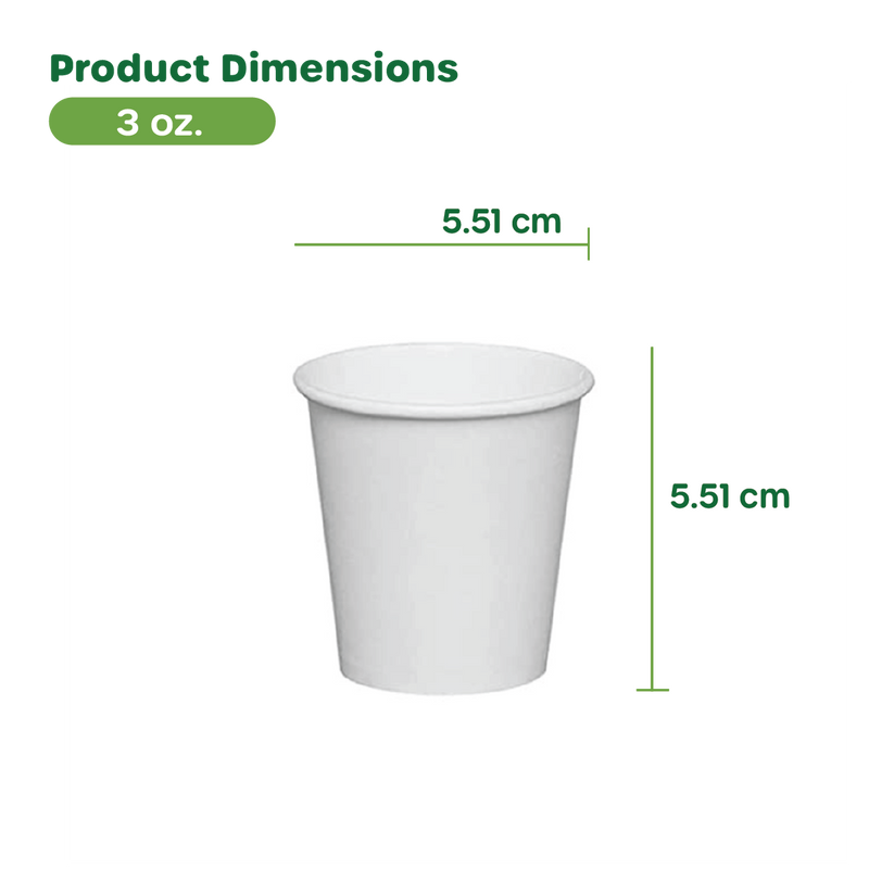 3 oz. White Paper Cups, Small Disposable Bathroom, Espresso, Mouthwash Cups