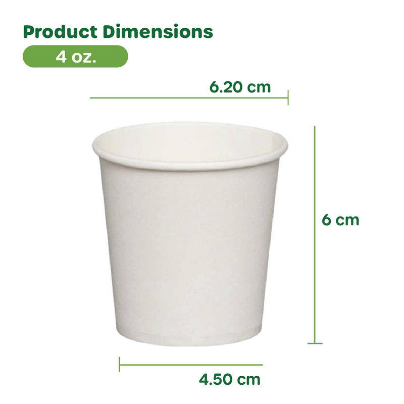 [Case of 2400 Count] 4 oz. White Paper Cups Small Disposable Bathroom, Espresso, Mouthwash Cups