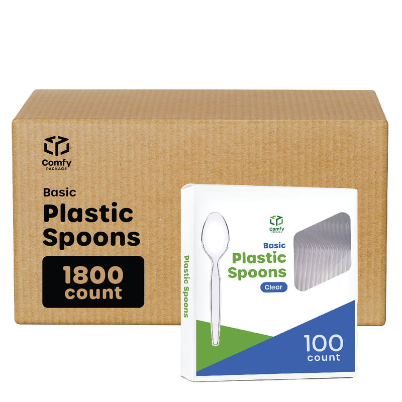 Heavyweight Disposable Basic Plastic Spoons - Clear