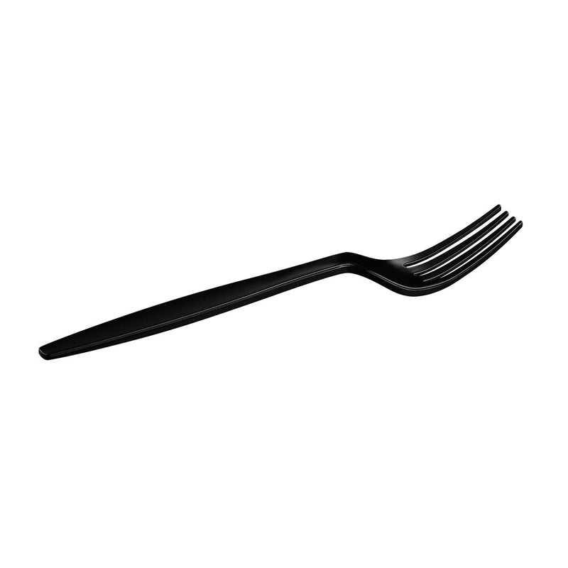 [Case of 1800] Heavy Duty Disposable Basic Plastic Forks - Black