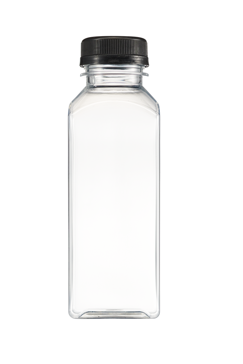 12 oz. Reusable Plastic Juice Bottles With Caps, Labels, Brush, and Silicone Funnel |Clear Juice Containers for Juices, Water, Smoothies, and Other Beverages