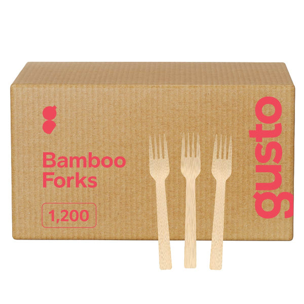 [Case of 1200] Natural Bamboo Disposable Forks - Biodegradable and Eco-Friendly Utensils for Outdoors, Parties, and Events…