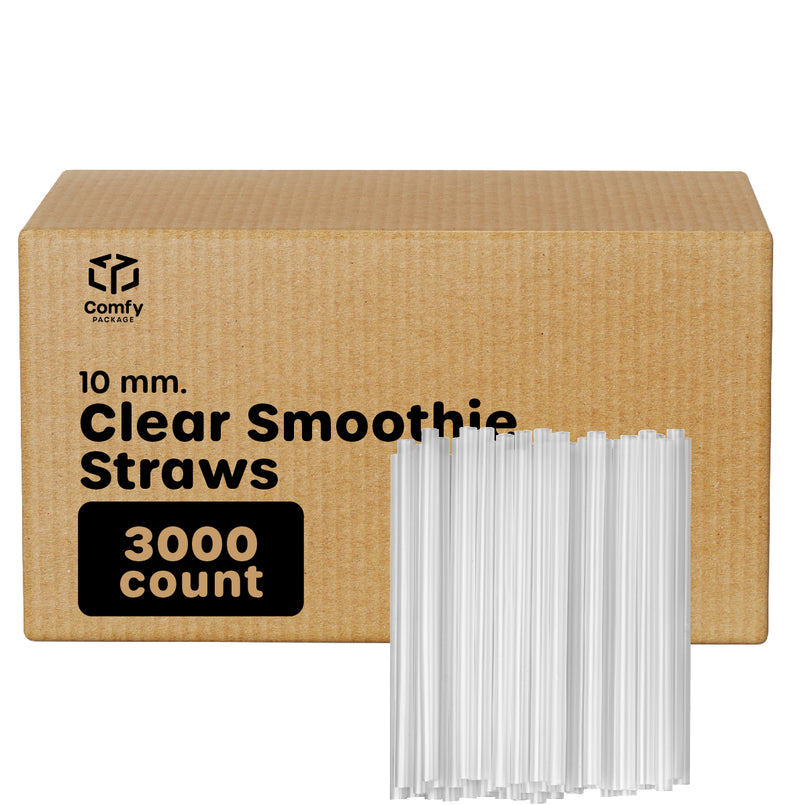10 mm Clear Jumbo Smoothie Straws