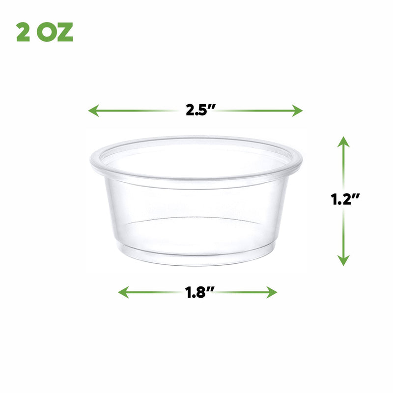 [Case of 2,500] 2 oz. Plastic Disposable Portion Cups (No Lids) Souffle Cups