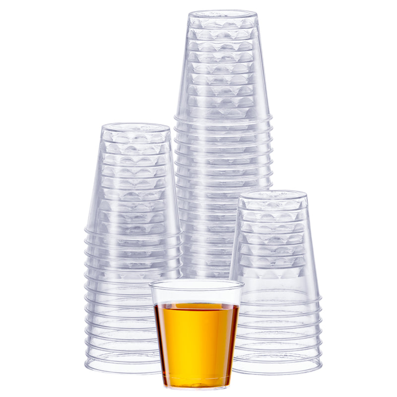 Clear Hard Plastic Shot Glasses [1 oz.] Disposable Shot Cups