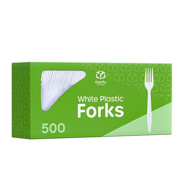 Extra Heavyweight Disposable White Plastic Forks