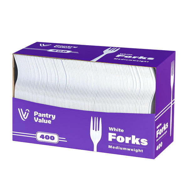 [Case of 4000] Light-Weight White Disposable Plastic Forks