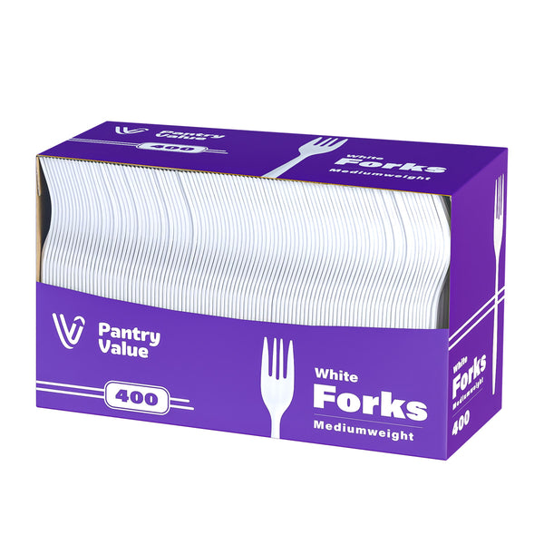 Light-Weight White Disposable Plastic Forks