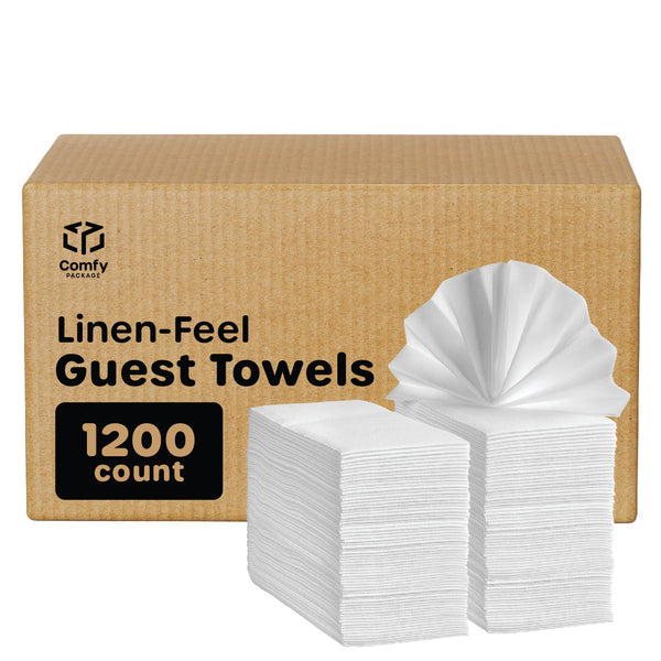 [Case of 1200] Linen-Feel Guest Towels - Disposable Cloth Dinner Napkins, Bathroom