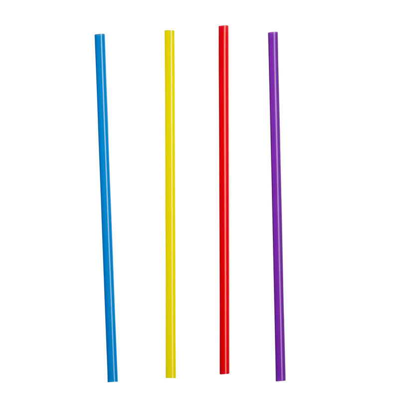 [Case of 10,000] Disposable Plastic Drinking Straws - 7.75" High - Assorted Colors