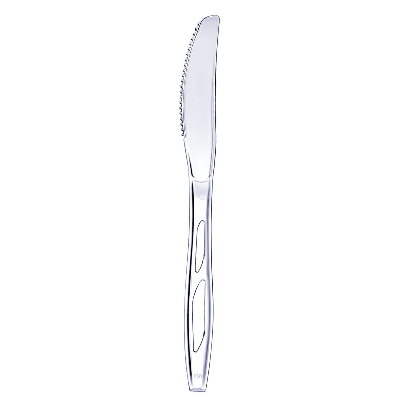 Case of Premium Heavyweight Disposable Clear Plastic Knives