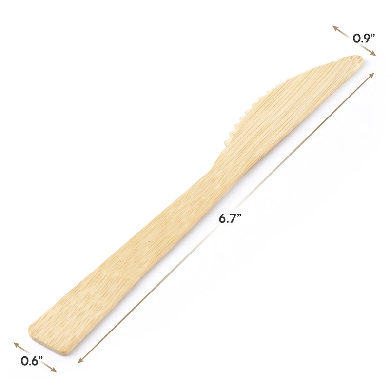 GUSTO [Case of 1200] Natural Bamboo Disposable Knives - Biodegradable and Eco-Friendly Utensils for Outdoors, Parties, and Events…