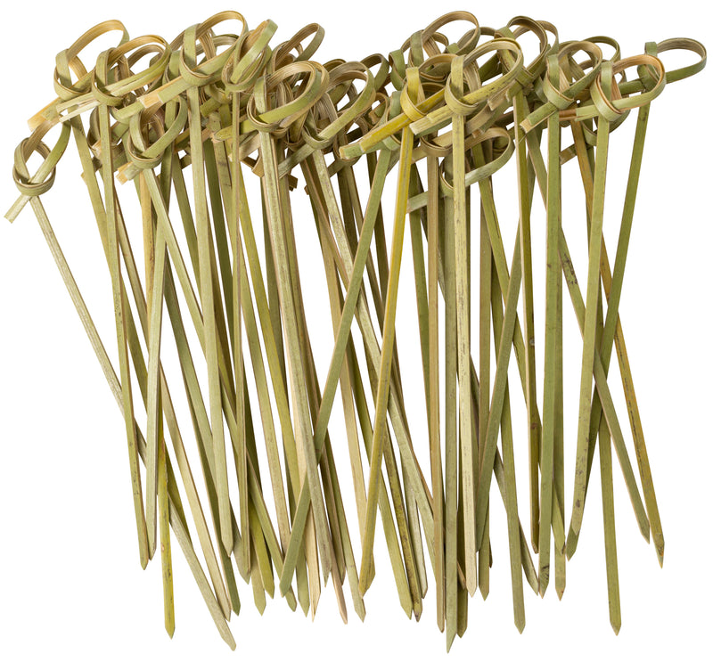 Bamboo Knot Picks - 4.75 Inch Appetizer, Sandwich, & Cocktail Drinks Skewer Toothpicks