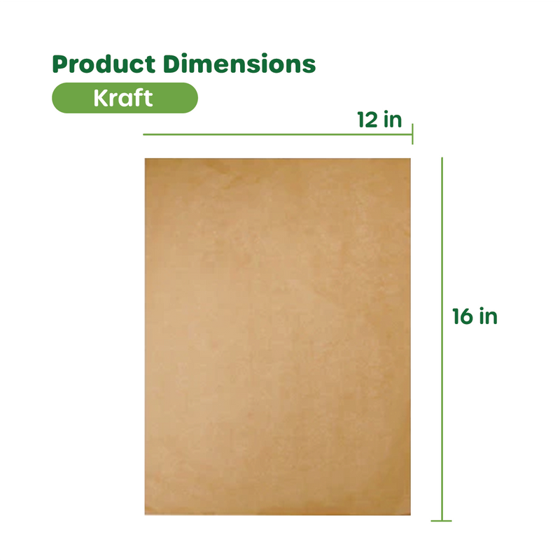 [12 x 16 Inch] Precut Baking Parchment Paper Sheets Unbleached Non-Stick Sheets for Baking & Cooking - Kraft