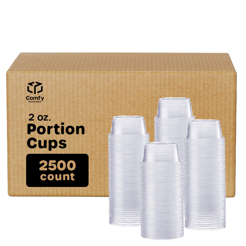 [Case of 2,500] 2 oz. Plastic Disposable Portion Cups (No Lids) Souffle Cups