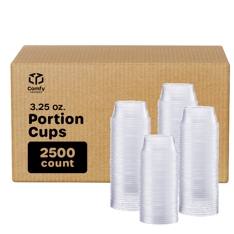 [Case of 2,500] 3.25 oz. Plastic Disposable Portion Cups (No Lids) Souffle Cups…