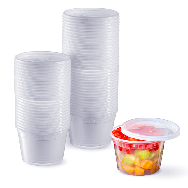 Pantry Value 16 oz. Plastic Deli Food Storage Containers with Airtight Lids [48 Sets]…