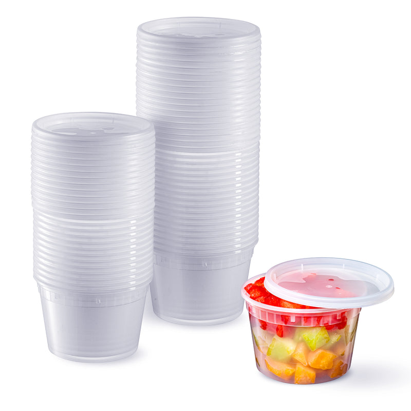 Pantry Value 16 oz. Plastic Deli Food Storage Containers with Airtight Lids