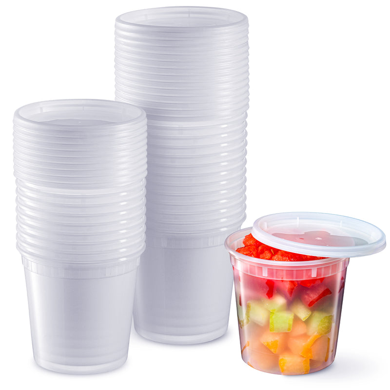 Pantry Value 24 oz. Plastic Deli Food Storage Containers with Airtight Lids [24 Sets]…