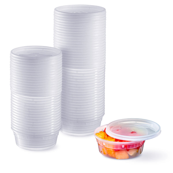 Pantry Value 8 oz. Plastic Deli Food Storage Containers with Airtight Lids [48 Sets]…
