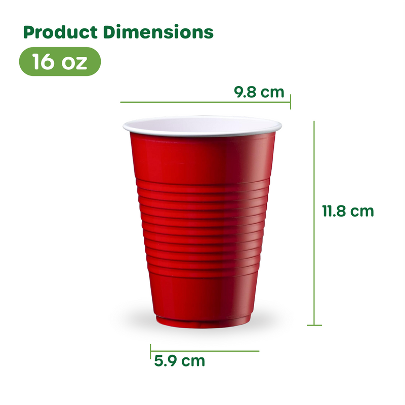 Red 16 oz Plastic Cups