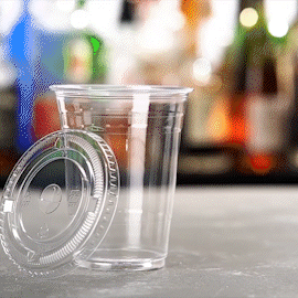 24 oz. Crystal Clear Plastic Cups with Flat Lids