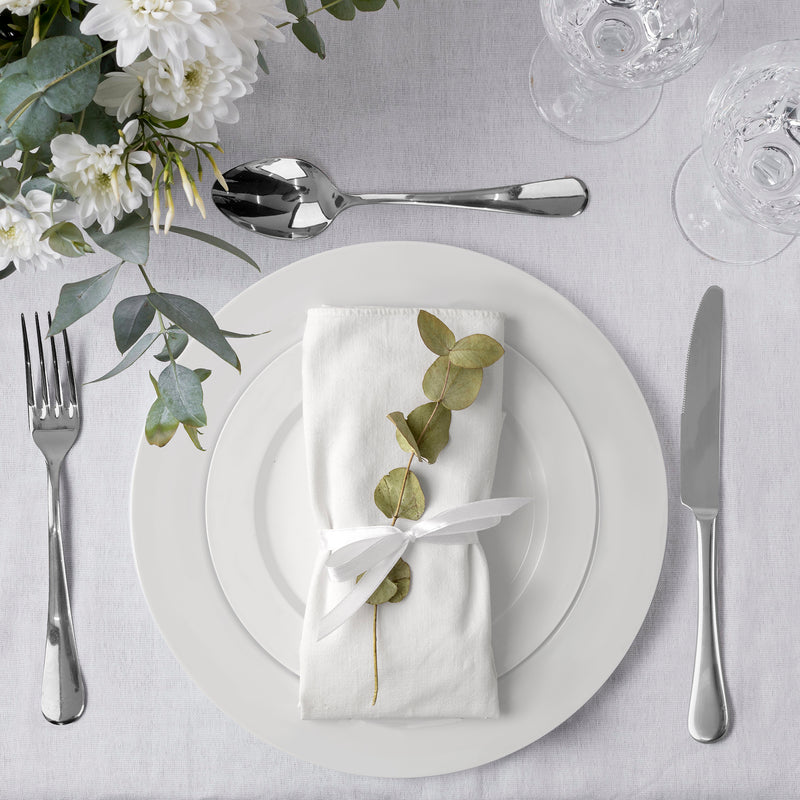SETUP Combo White Plastic Plates - Premium Heavy-Duty  Disposable 10.25" Dinner Party Plates and  Disposable 7.5" Salad Plates