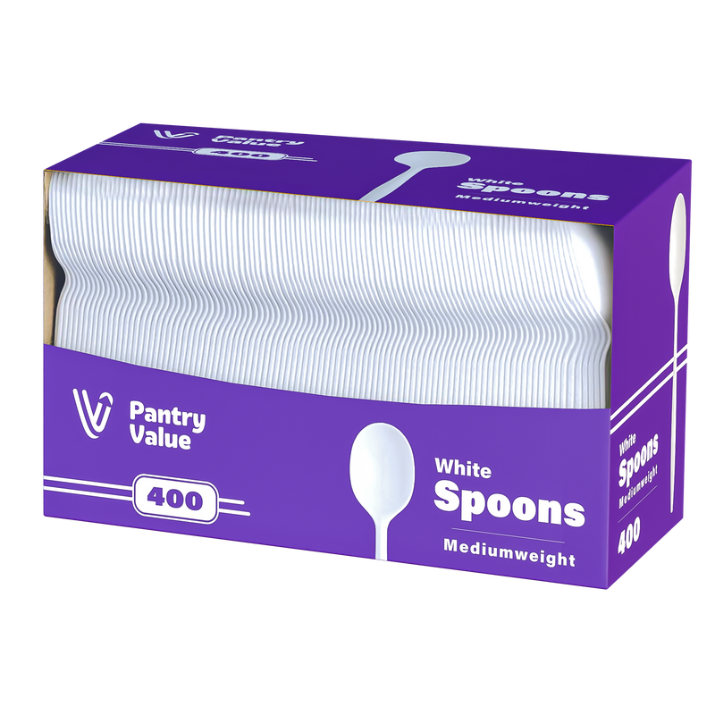 [Case of 4000] Light-Weight White Disposable Plastic Tea Spoons