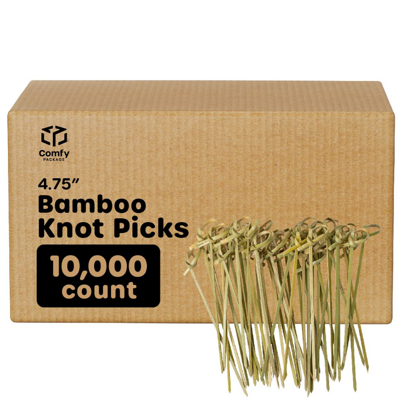 [Case of] Bamboo Knot Picks - 4.75 Inch Appetizer, Sandwich, & Cocktail Drinks Skewer Toothpicks