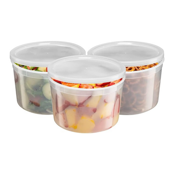 Pantry Value 48 Sets - 16 oz. Plastic Deli Food Storage Containers with Airtight Lids