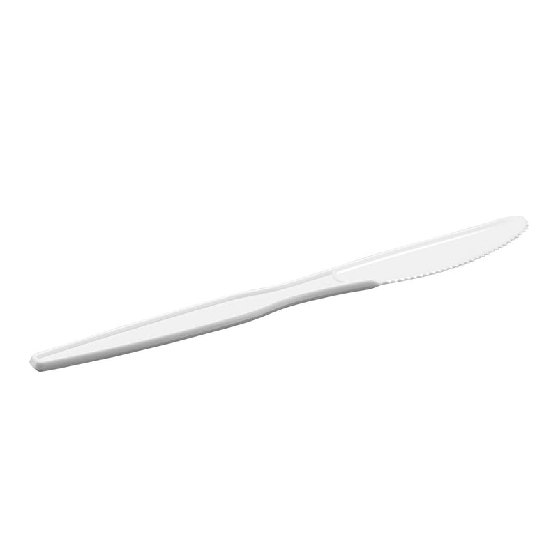[Case of 1800]  Heavy Duty Disposable Basic Plastic Knives - White