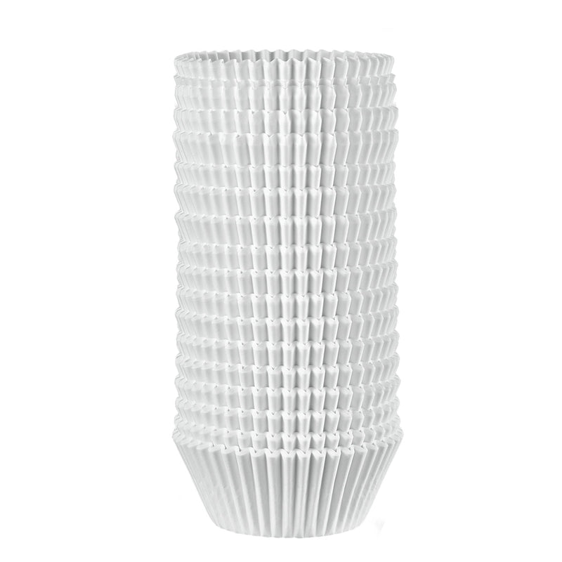 [Case of 12500] Standard Size White Cupcake Liners, Food Grade & Grease-Proof, Baking Cups