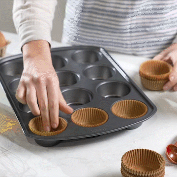 [Case of 12500] Standard Size Kraft Cupcake Liners, Food Grade & Grease-Proof, Baking Cups