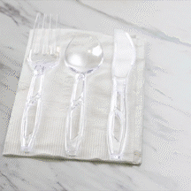 [Case of 576] Combo Pack Premium Heavyweight Disposable Clear Plastic Silverware - Cutlery