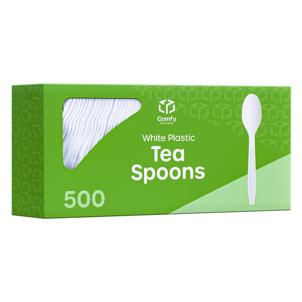 Extra Heavyweight Disposable White Plastic Tea Spoons