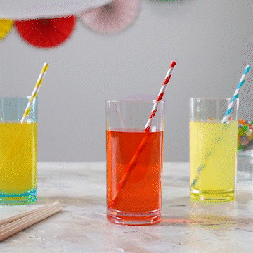 Paper Drinking Straws 100% Biodegradable - Assorted Colors