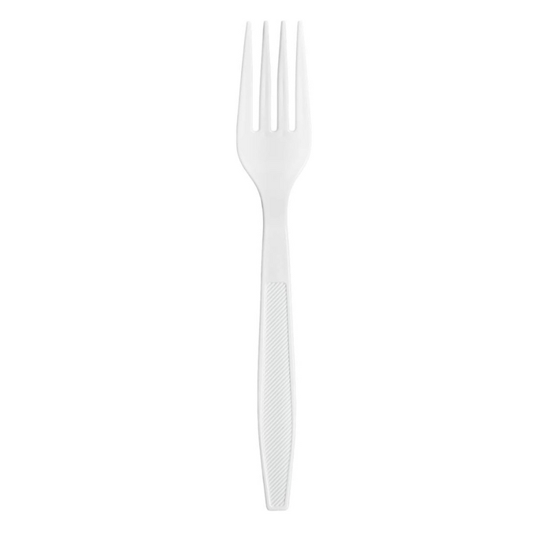 [Case of 1800] Heavy Duty Disposable Basic Plastic Forks - White