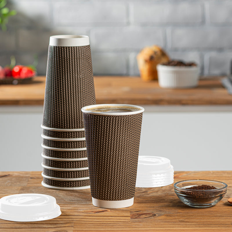 Disposable Coffee Cups - 12oz Paper Hot Cups - White (90mm) - 1,000 ct, Coffee Shop Supplies, Carry Out Containers