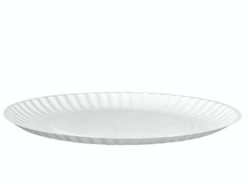 Disposable White Uncoated Paper Plates 9 Inch Large