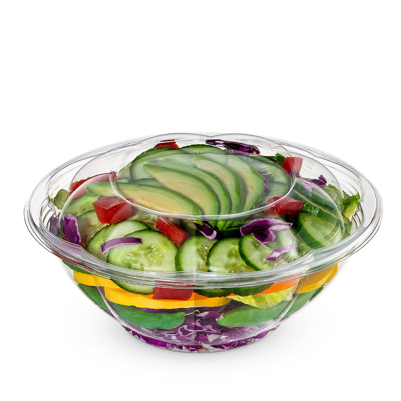 24 oz. Plastic Salad Bowls To-Go With Airtight Lids - Comfy Package