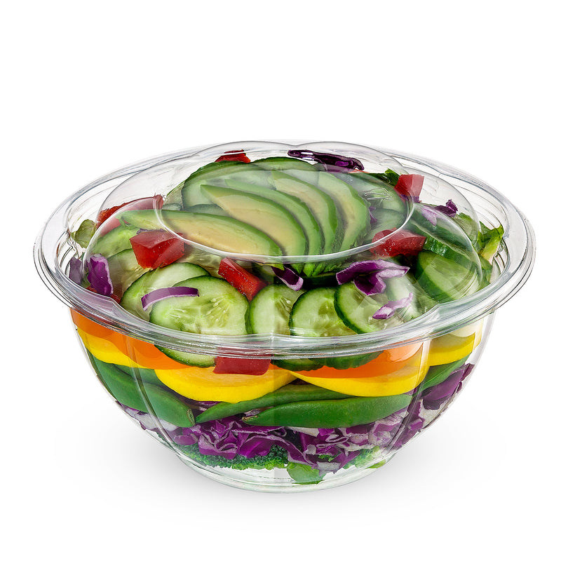 32 oz. Plastic Salad Bowls To-Go With Airtight Lids, Salad Containers - Comfy Package