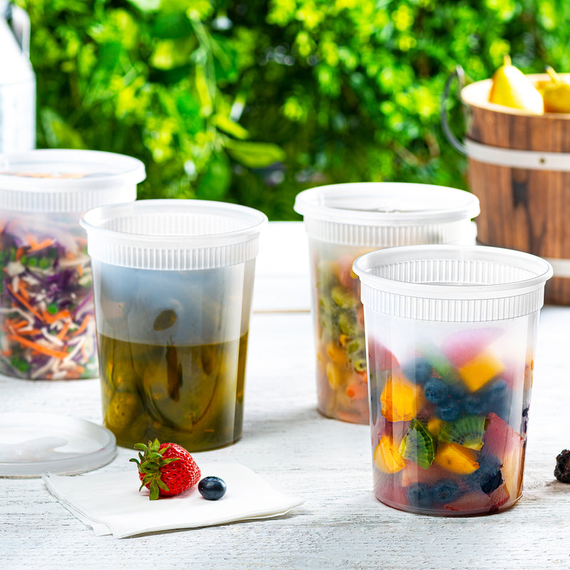 32 oz. Deli Food Storage Containers With Lids