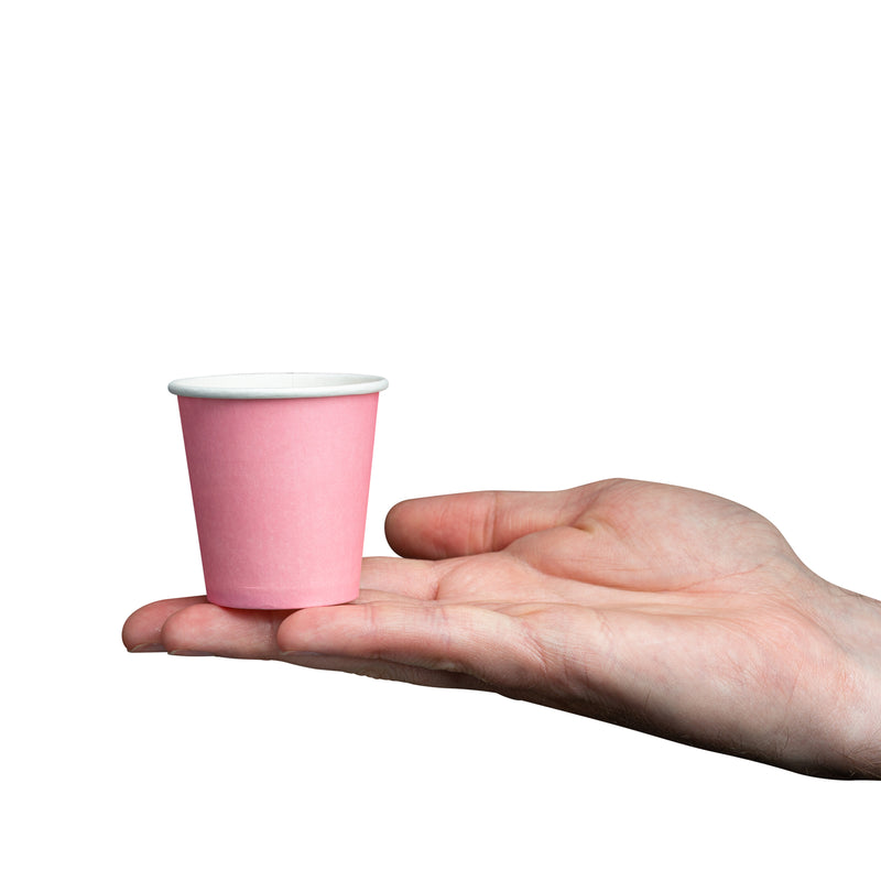 3 oz. Small Paper Cups, Disposable Mini Bathroom Mouthwash Cups - Pink