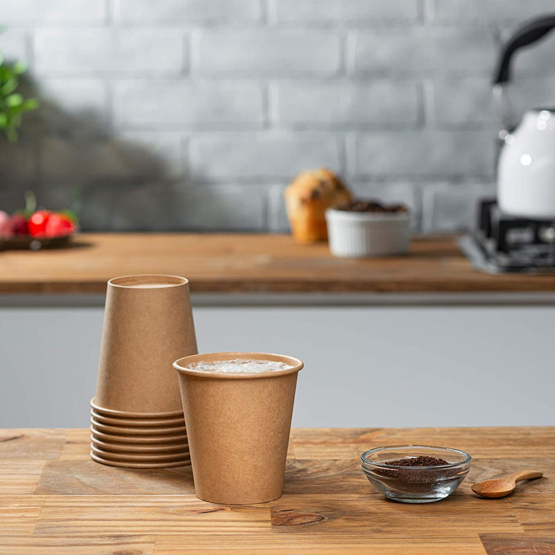 GUSTO [12 oz.] Kraft Paper Hot Coffee Cups - Unbleached