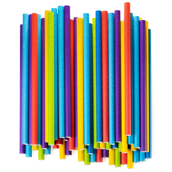 Paper Jumbo Smoothie Straws,100% Biodegradable Assorted Colors - Comfy Package