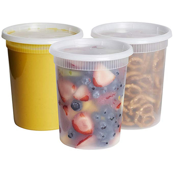 32 oz. Deli Food Storage Containers With Lids - Comfy Package